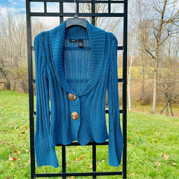 Rue21 Blue Knit Cardigan Sweater | Button Up | Size S - Picture 1 of 13